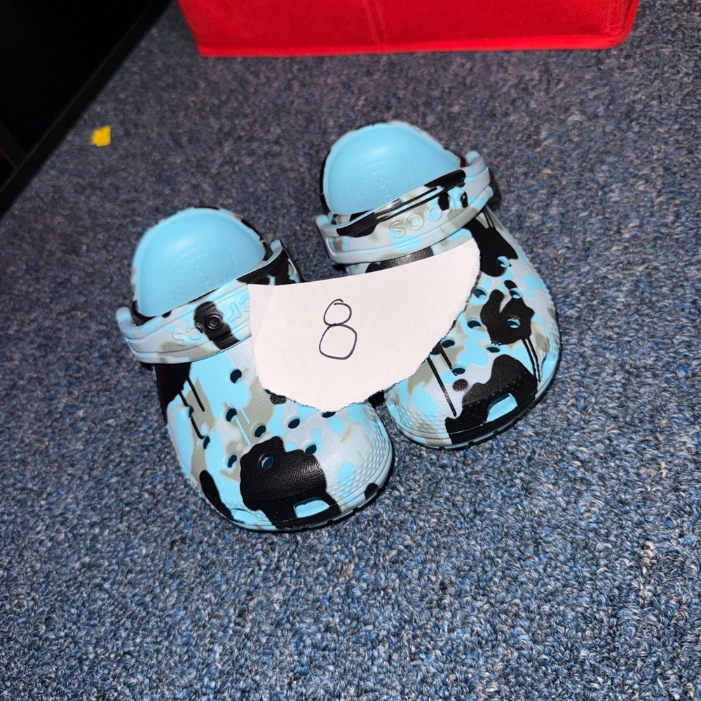 Kids Blue and Black Crocs